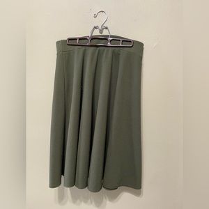 Olive colored a line skirt